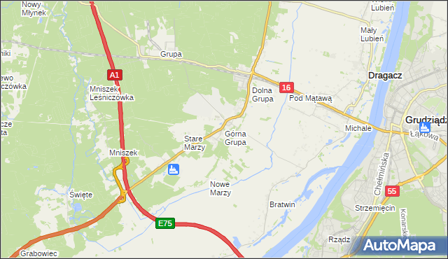 mapa Górna Grupa, Górna Grupa na mapie Targeo