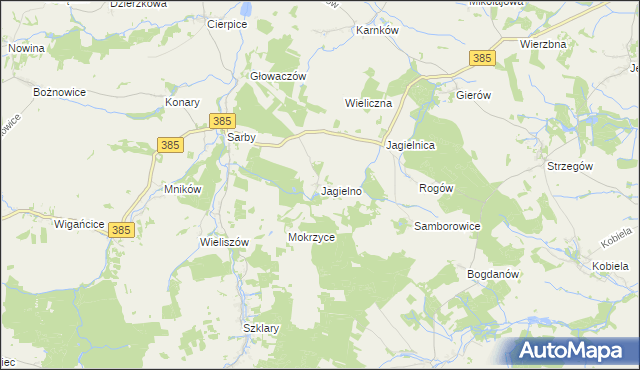 mapa Jagielno gmina Przeworno, Jagielno gmina Przeworno na mapie Targeo