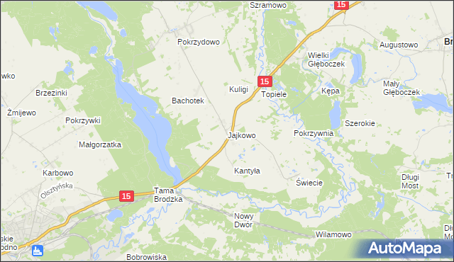 mapa Jajkowo, Jajkowo na mapie Targeo