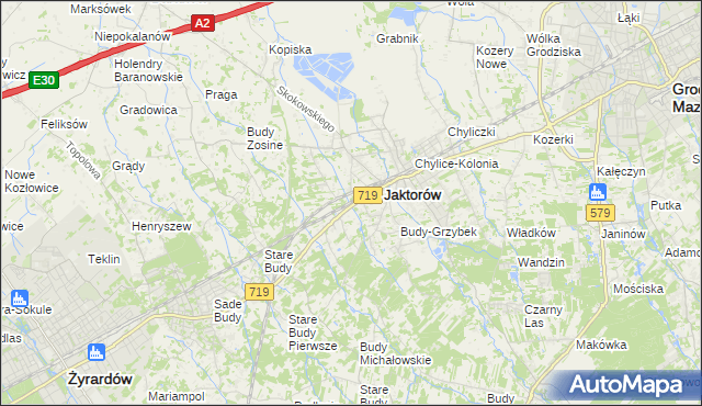 mapa Jaktorów-Kolonia, Jaktorów-Kolonia na mapie Targeo