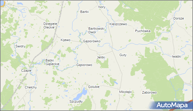 mapa Jelitki, Jelitki na mapie Targeo