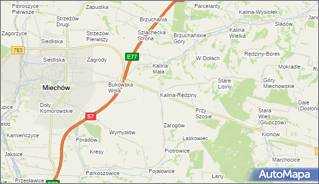 mapa Kalina-Rędziny, Kalina-Rędziny na mapie Targeo