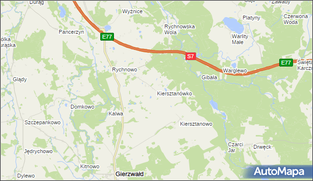 mapa Kiersztanówko, Kiersztanówko na mapie Targeo