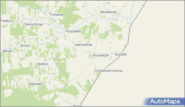 mapa Klukowicze, Klukowicze na mapie Targeo