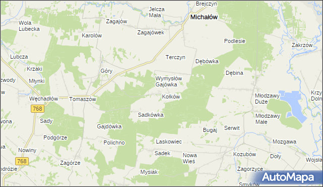 mapa Kołków, Kołków na mapie Targeo