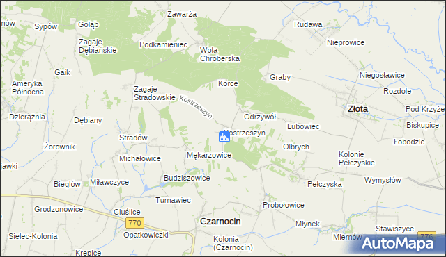 mapa Kostrzeszyn, Kostrzeszyn na mapie Targeo