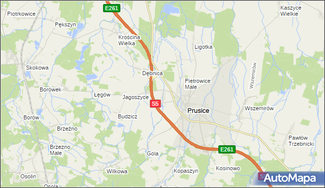 mapa Krościna Mała, Krościna Mała na mapie Targeo