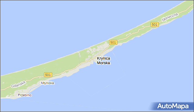 mapa Krynica Morska, Krynica Morska na mapie Targeo