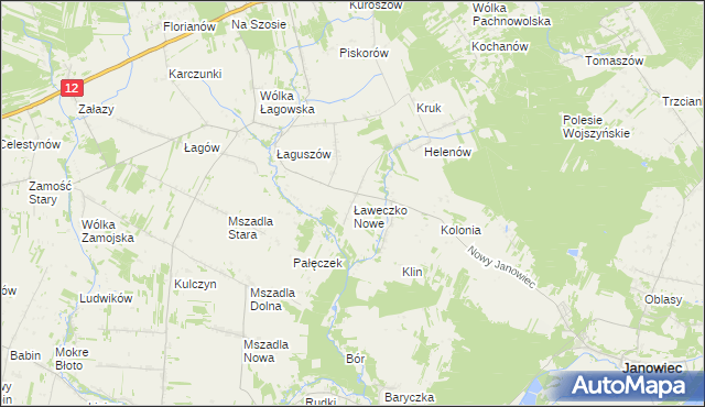 mapa Ławeczko Nowe, Ławeczko Nowe na mapie Targeo