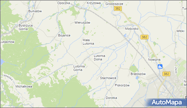 mapa Lutomia Dolna, Lutomia Dolna na mapie Targeo