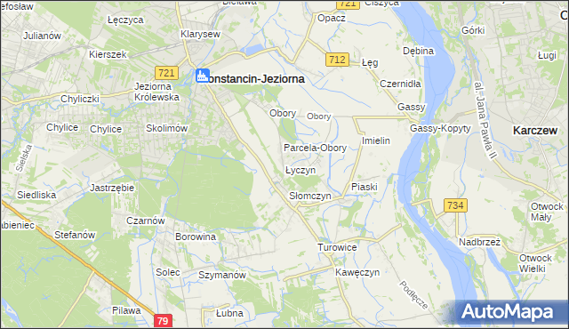mapa Łyczyn gmina Konstancin-Jeziorna, Łyczyn gmina Konstancin-Jeziorna na mapie Targeo