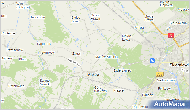 mapa Maków-Kolonia, Maków-Kolonia na mapie Targeo