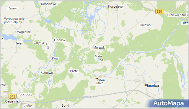 mapa Mała Turza, Mała Turza na mapie Targeo