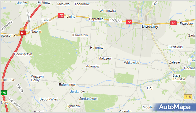 mapa Małczew, Małczew na mapie Targeo