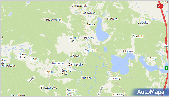 mapa Mątasek, Mątasek na mapie Targeo