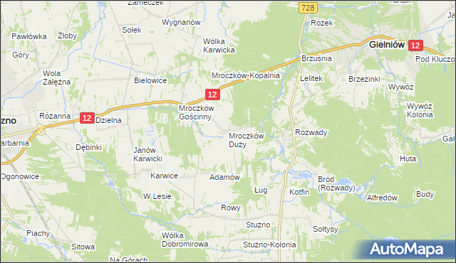 mapa Mroczków Duży, Mroczków Duży na mapie Targeo