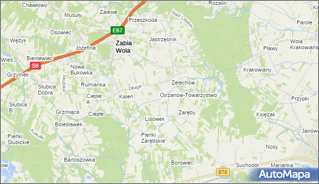 mapa Ojrzanów-Towarzystwo, Ojrzanów-Towarzystwo na mapie Targeo