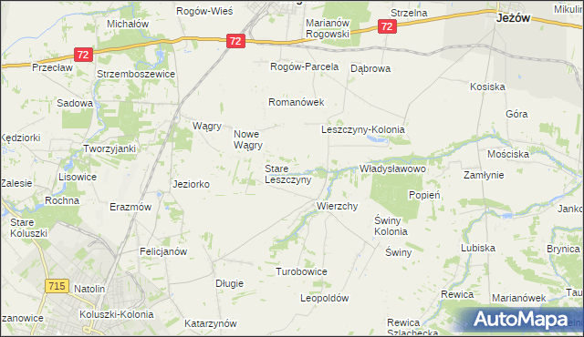 mapa Olszewo gmina Jeżów, Olszewo gmina Jeżów na mapie Targeo