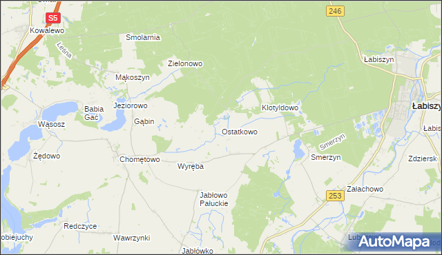 mapa Ostatkowo, Ostatkowo na mapie Targeo