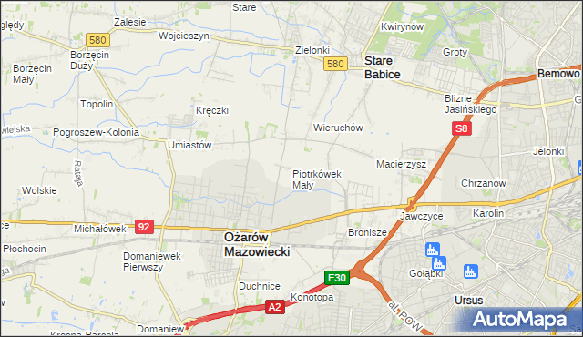 mapa Piotrkówek Mały, Piotrkówek Mały na mapie Targeo