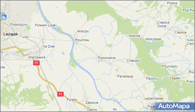 mapa Piskorowice, Piskorowice na mapie Targeo