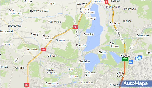 mapa Preczów, Preczów na mapie Targeo