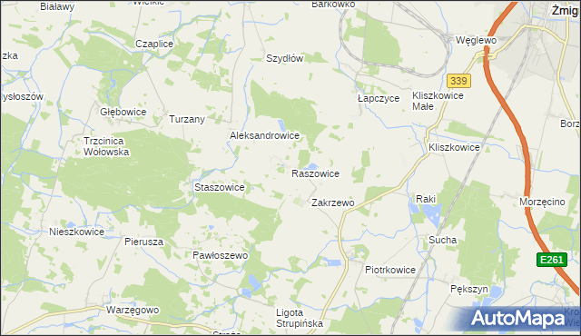 mapa Raszowice, Raszowice na mapie Targeo