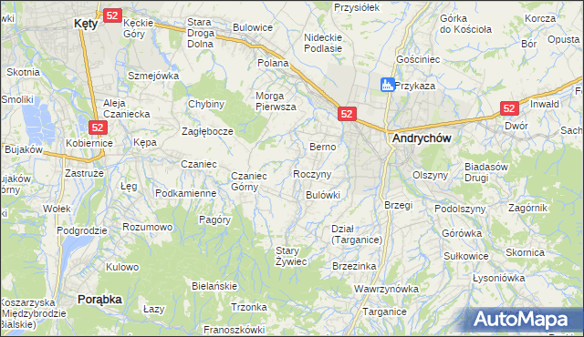 mapa Roczyny, Roczyny na mapie Targeo