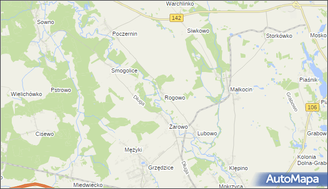 mapa Rogowo gmina Stargard, Rogowo gmina Stargard na mapie Targeo
