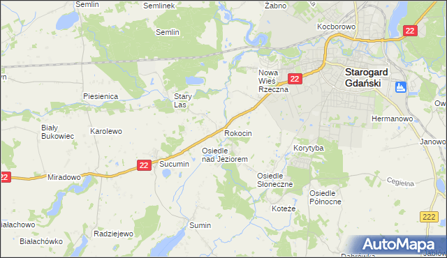 mapa Rokocin, Rokocin na mapie Targeo