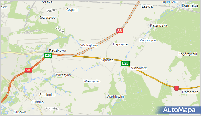 mapa Sąborze, Sąborze na mapie Targeo