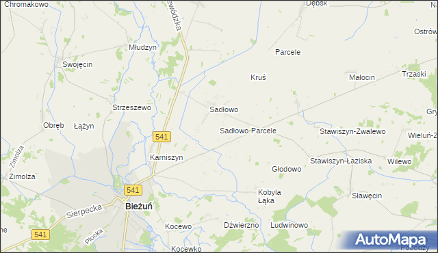 mapa Sadłowo-Parcele, Sadłowo-Parcele na mapie Targeo