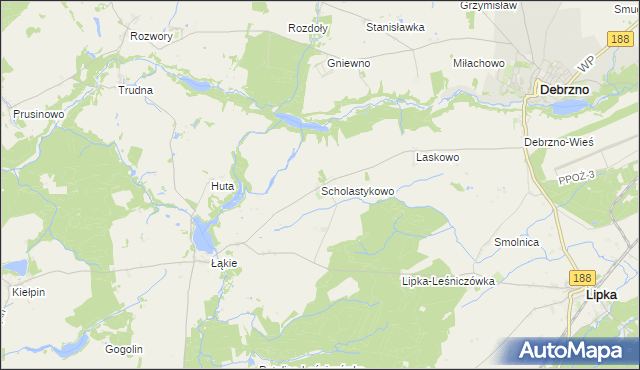 mapa Scholastykowo, Scholastykowo na mapie Targeo