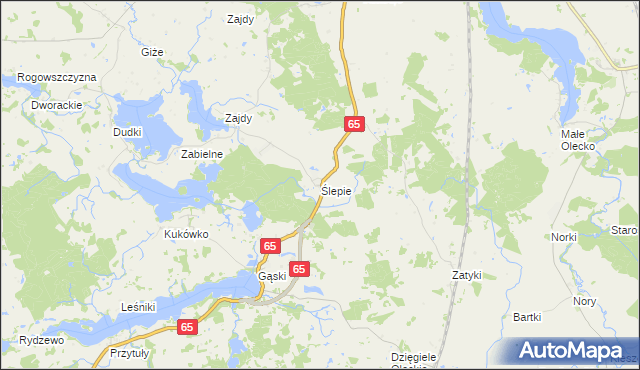 mapa Ślepie, Ślepie na mapie Targeo