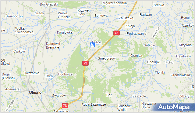 mapa Smęgorzów, Smęgorzów na mapie Targeo