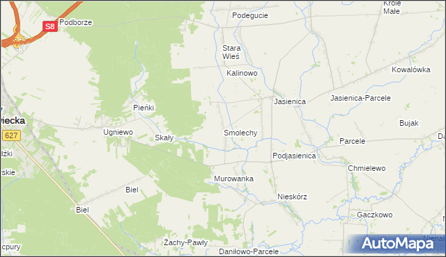 mapa Smolechy, Smolechy na mapie Targeo