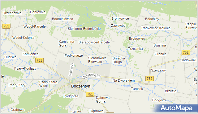 mapa Śniadka Pierwsza, Śniadka Pierwsza na mapie Targeo