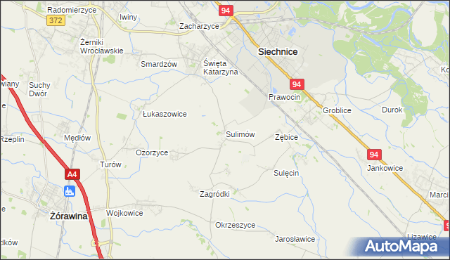 mapa Sulimów gmina Siechnice, Sulimów gmina Siechnice na mapie Targeo