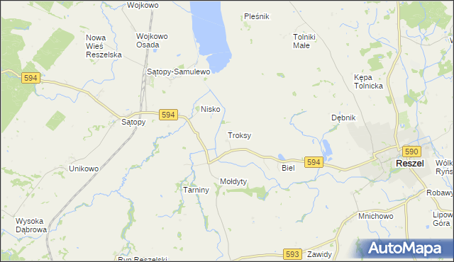 mapa Troksy, Troksy na mapie Targeo