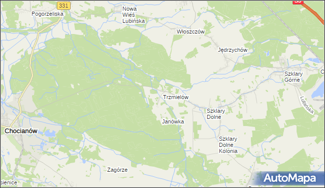 mapa Trzmielów, Trzmielów na mapie Targeo