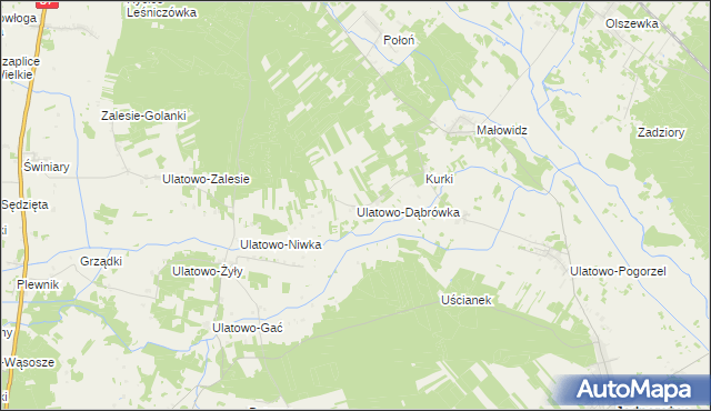 mapa Ulatowo-Dąbrówka, Ulatowo-Dąbrówka na mapie Targeo
