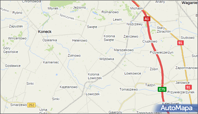 mapa Wójtówka gmina Bądkowo, Wójtówka gmina Bądkowo na mapie Targeo