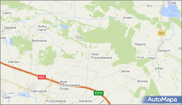 mapa Wola Przybysławska, Wola Przybysławska na mapie Targeo