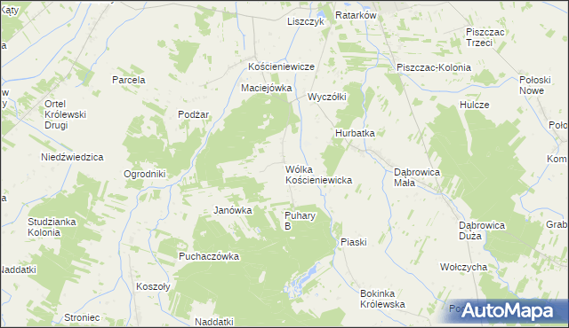 mapa Wólka Kościeniewicka, Wólka Kościeniewicka na mapie Targeo