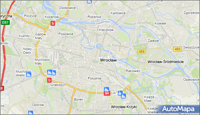 mapa Wrocławia, Wrocław na mapie Targeo