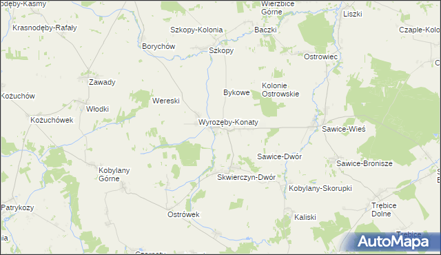 mapa Wyrozęby-Podawce, Wyrozęby-Podawce na mapie Targeo