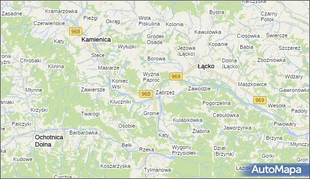 mapa Zabrzeż, Zabrzeż na mapie Targeo