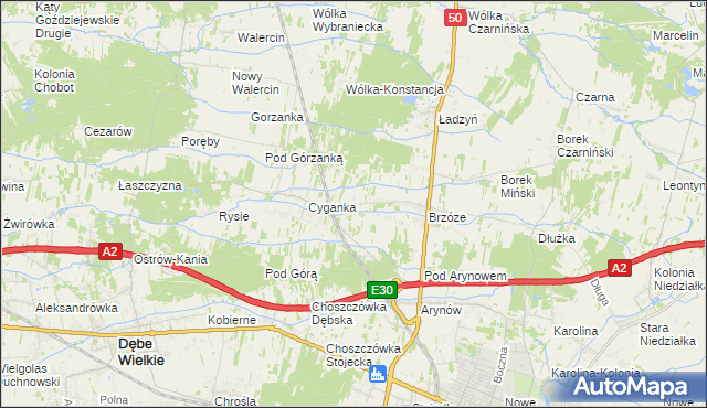 mapa Żuków gmina Mińsk Mazowiecki, Żuków gmina Mińsk Mazowiecki na mapie Targeo