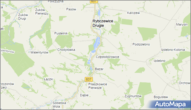 mapa Częstoborowice, Częstoborowice na mapie Targeo