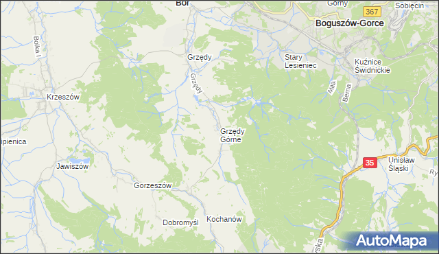 mapa Grzędy Górne, Grzędy Górne na mapie Targeo